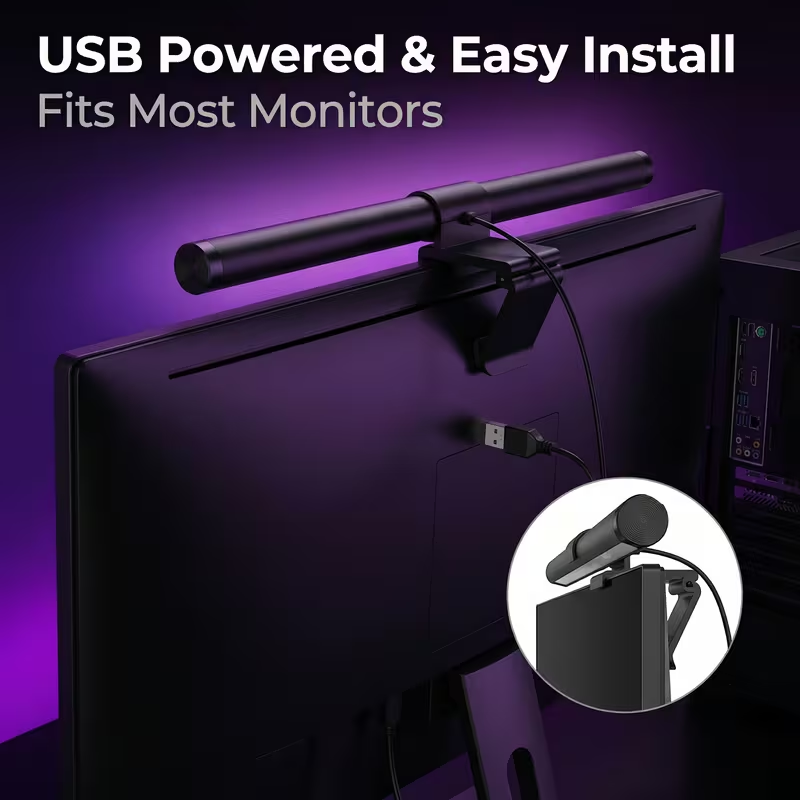 Monitor Light Bar - LED モニターライトバー リモコン付き モニター無段階調光可能スクリーン吊り下げライト コンピュータ学習用 LED