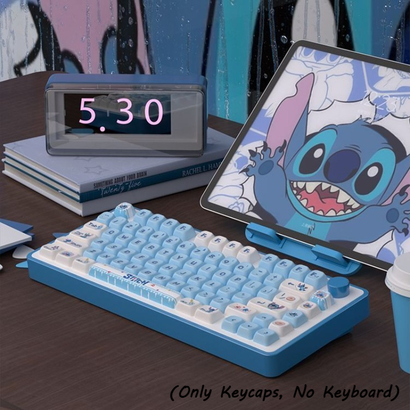 Gaming Set Accessories - ゲーム用メカニカルキーボード向けステッチキーキャップセット、漫画アニメPBT素材、MOT高さキーキャップ、98/104/108レイアウト対応