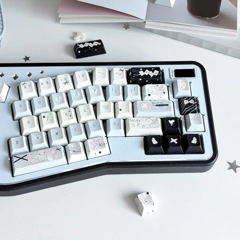 Gaming Set Accessories - 疑似エンジェルテーマキーキャップセットカスタマイズされた PBT 昇華チェリープロファイルキーボードキャップゲーム用メカニカルキーボードアクセサリー