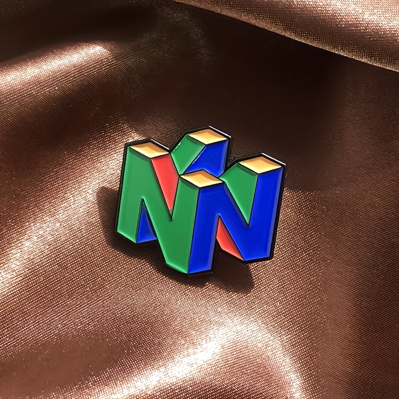 Gaming Accessories Gifts For Men - N64ロゴエナメルピン,レトロゲームコンソール,メタルブローチ,ジャケットバッジ,バッグ,帽子,ファッションアクセサリー,男性へのDIYギフト