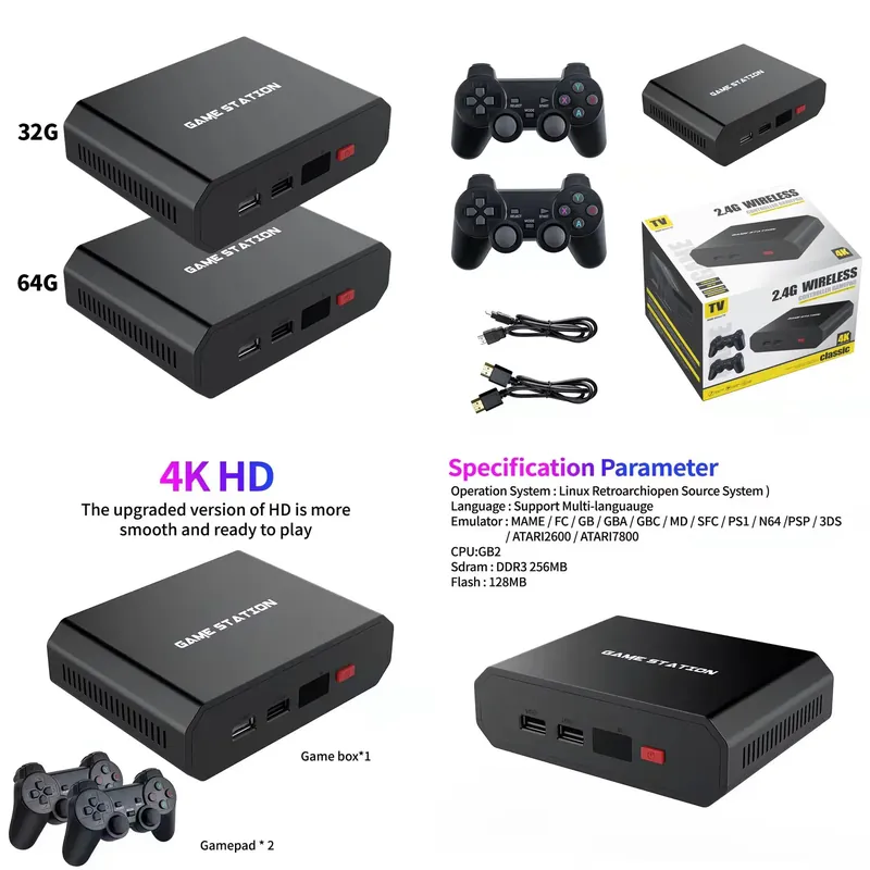 M8plus HDビデオゲームコンソールボックス 2.4Gデ - Gaming Accessories のレビューと価格