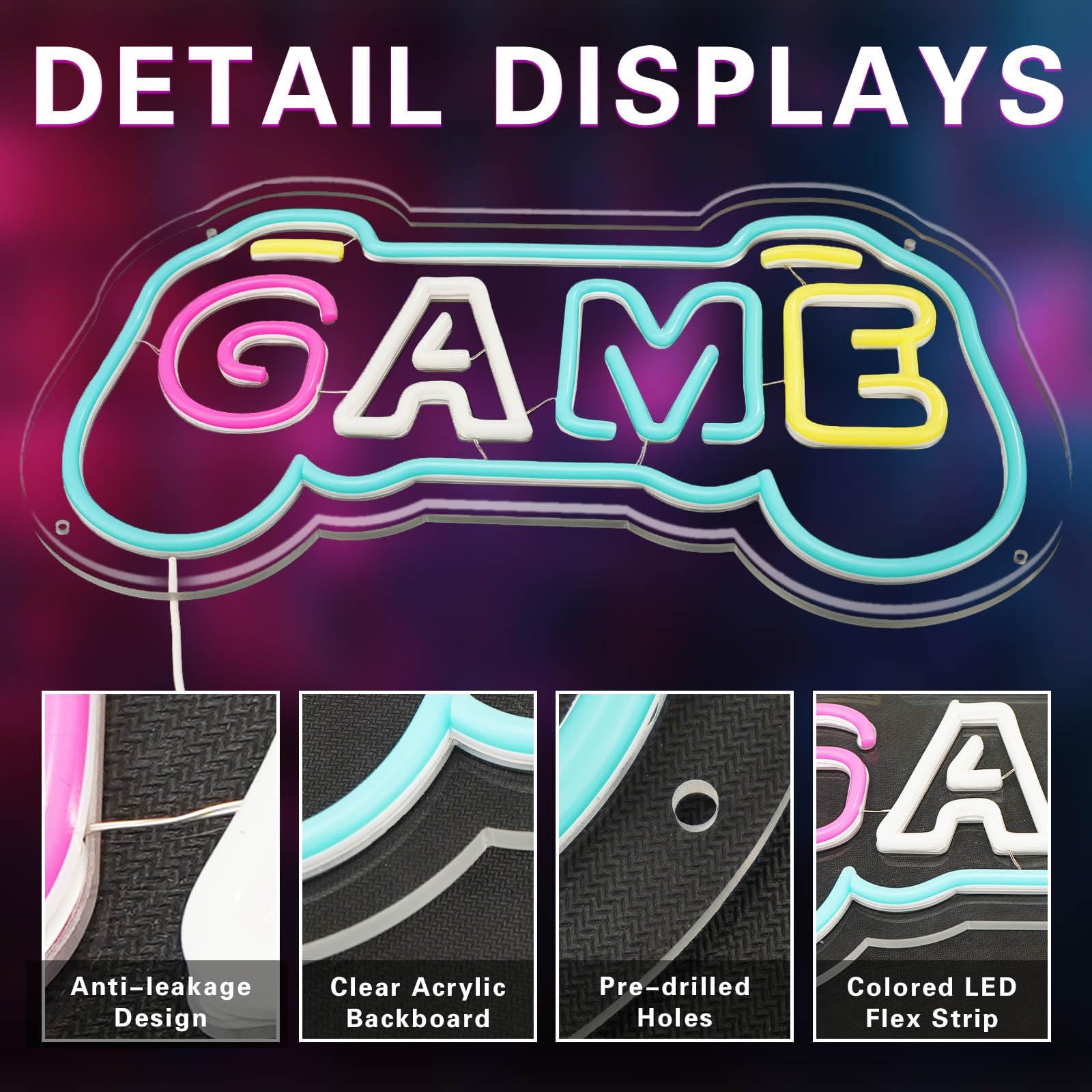 ゲーマーの部屋の装飾用ゲームネオンサイン、ゲームパッド型US - Gaming Accessories Gifts For Men のレビューと価格