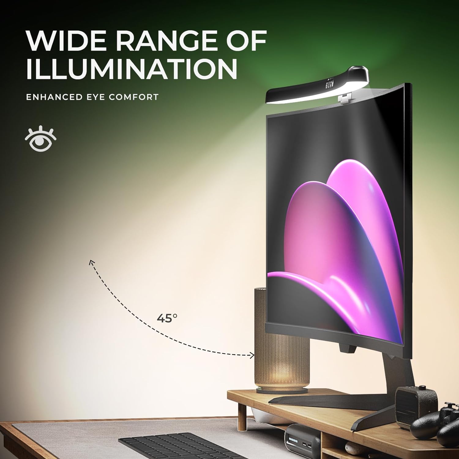 曲面モニターライトバー 3色調光 すべての画面に適用可能 画 - Monitor Light Bar のレビューと価格