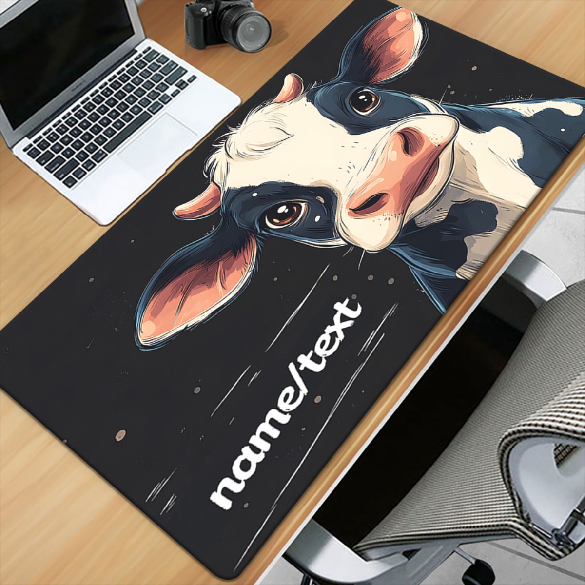 かわいい牛の漫画マウスパッドXXLカスタムネームデスクマット - Gaming Accessories Name のレビューと価格